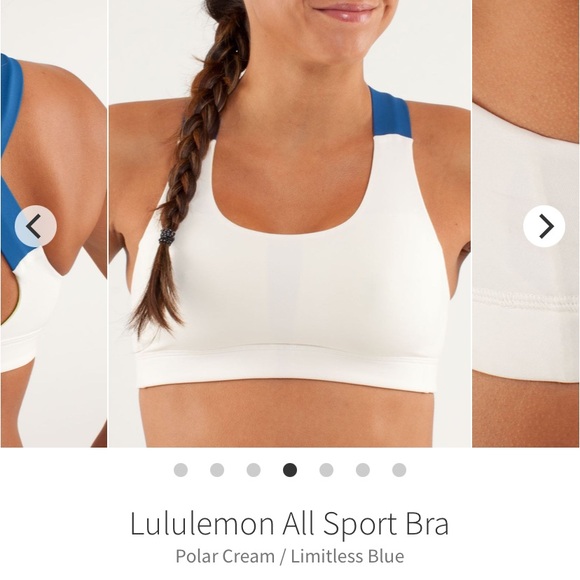 Lululemon All Sport Bra, white and blue. Small. Mesh, Power Luxtreme. - Picture 1 of 14